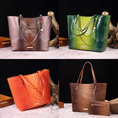 Tote For Women Daily Retro Crocodile Pattern Bag Set