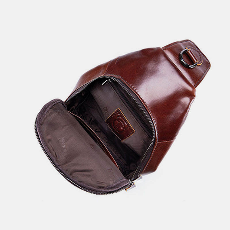 <Shipped within 24 hours> Genuine Leather Sling Chest Bag