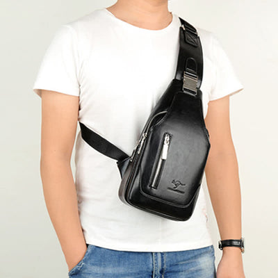 Limited Stock: Anti-theft Double Compartment PU Leather Sling Bag