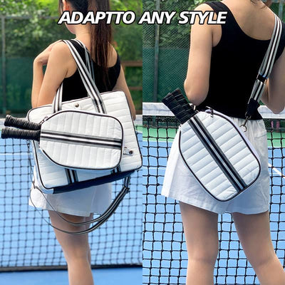 Pickleball Racket Bag For Sports Down Cotton Striped Crossbody Bag