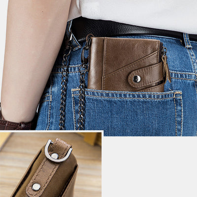 Limited Stock: RFID Genuine Leather Retro Zipper Wallet