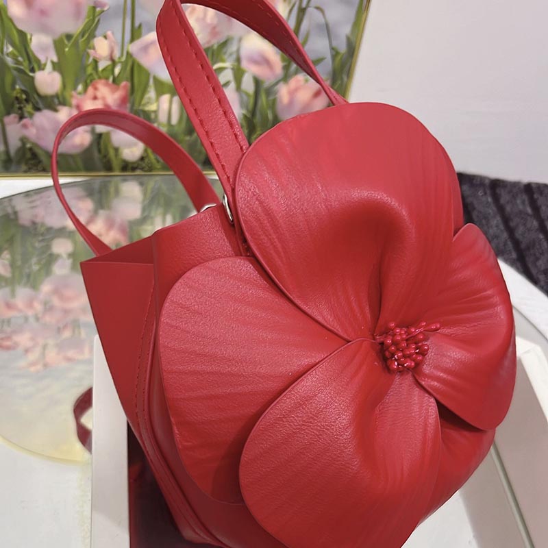 Petal Flower Handbag For Party Solid Color Evening Bag