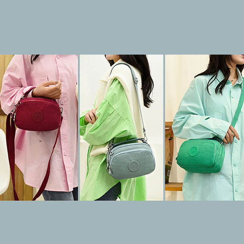 <Shipped within 24 hours> Multi-Pocket Lightweight Nylon Crossbody Bag