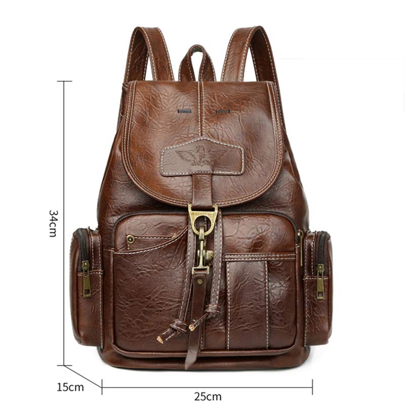 <Shipped within 24 hours> Vegan Leather Backpack Casual Daypack Purse