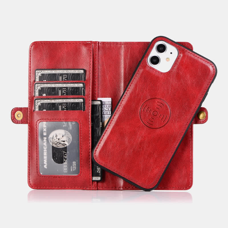 Multifunctional Leather Detachable Wallet Magnetic Phone Case for iPhone16/15/14/13