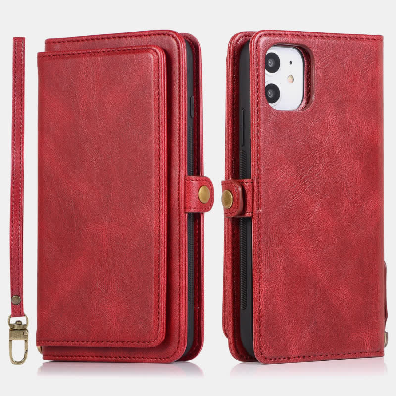 Multifunctional Leather Detachable Wallet Magnetic Phone Case for iPhone16/15/14/13