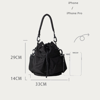 Lightweight Bucket Bag Top Handle Satchel with Crossbody Strap