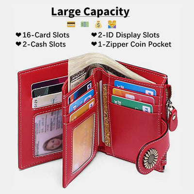 <Shipped within 24 hours> Genuine Leather RFID Blocking Trifold Wallet