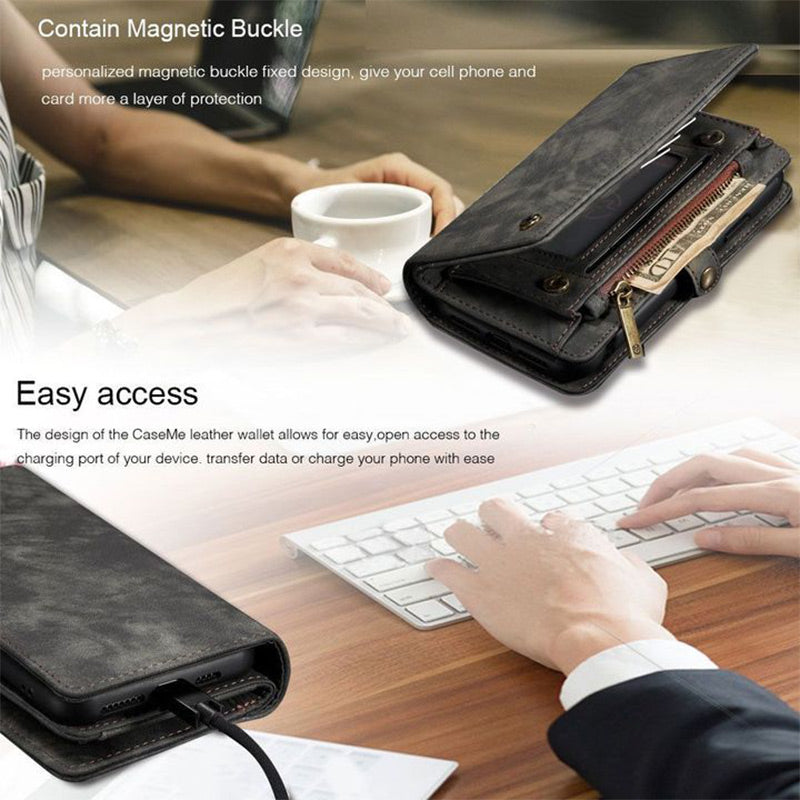 2 in 1Magnetic Wallet Detachable Case for iPhone 14/15/16, Samsung S22/S23