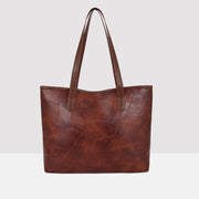 Women Soft Faux Leather Tote Shoulder Bag Large Capacity Handbag