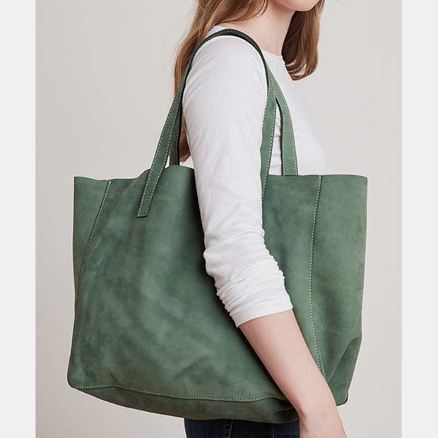 Vintage Soft Leather Tote Shoulder Bag for Women Satchel Handbag