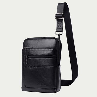 Messenger Bag For Men Three Styles Pockets Leather Crossbody Bag