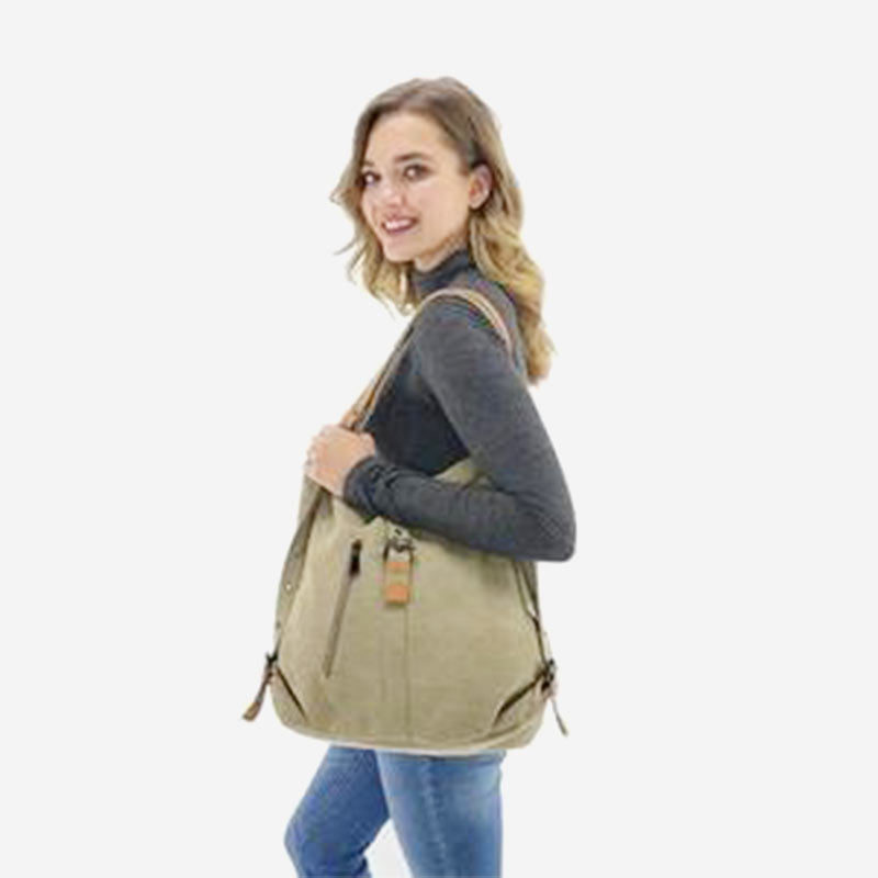 Large Capacity Canvas Shoulder Bag Backpack