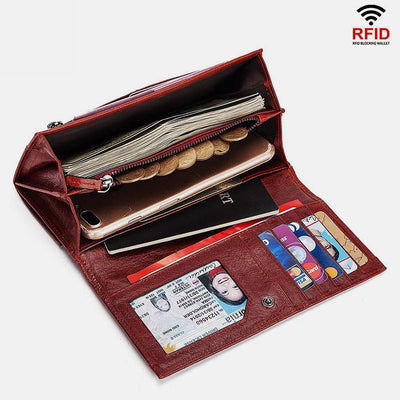 RFID Blocking Anti-theft Genuine Leather Wallet