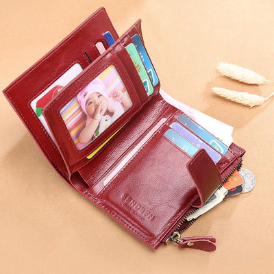 Multi-card Vintage Designed RFID Blocking Wallet Purse