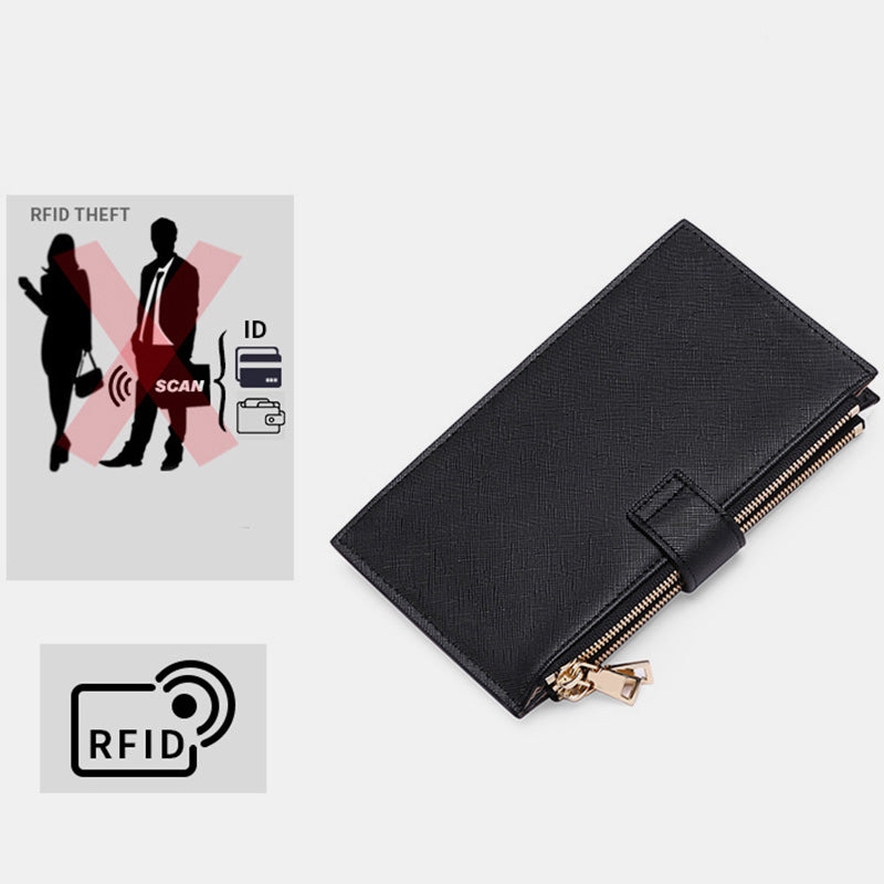 RFID Blocking Large Capacity Card Holder Classic Bifold Wallet