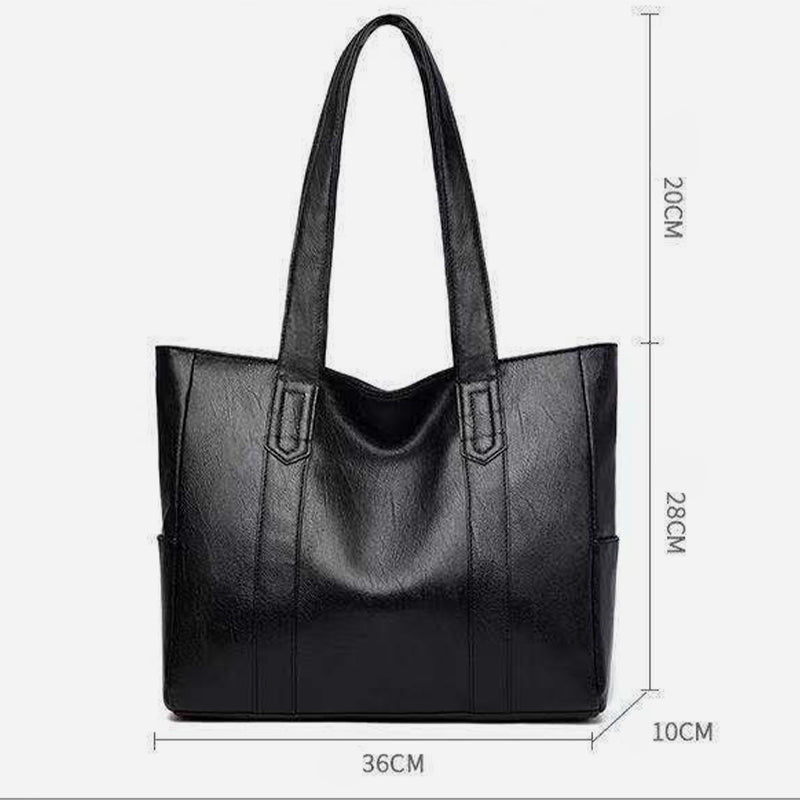 Large Capacity Tote Soft Leather Shoulder Handbag For Women