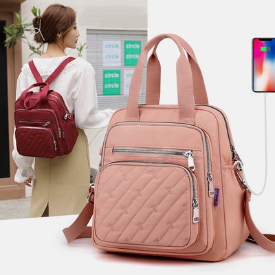 Multifunctional Lightweight Embossing Elegant Handbag Crossbody Bag Backpack