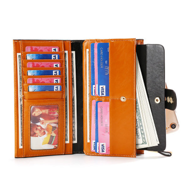 <Shipped within 24 hours> Women's Rfid Blocking Genuine Leather Wallet