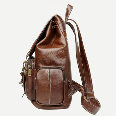 <Shipped within 24 hours> Vegan Leather Backpack Casual Daypack Purse