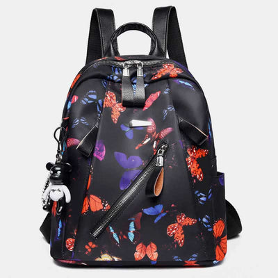 Women Waterproof Oxford Backpack Fashion Butterfly Print Light Travel Backpacks