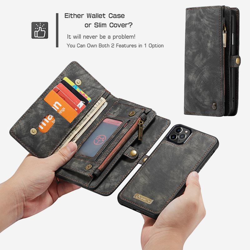 Retro Leather Wallet Phone Bag for iPhone with Multi-Slot