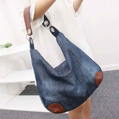 Multifunctional Classic Denim Tote Hobo Shoulder Crossbody Bag