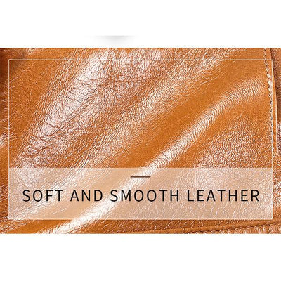 Casual Genuine Leather Double Zipper Wallet