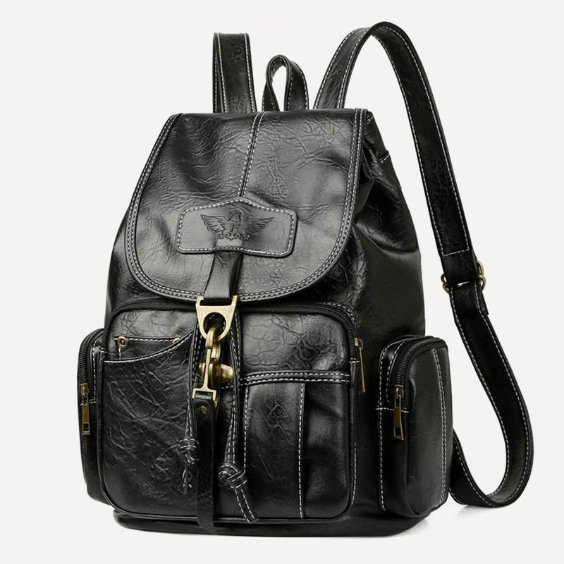 <Shipped within 24 hours> Vegan Leather Backpack Casual Daypack Purse