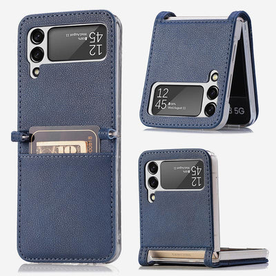 Samsung Galaxy Z Flip& Z Flip 5 6 Phone Case Leather Phone Bag with Card Holder