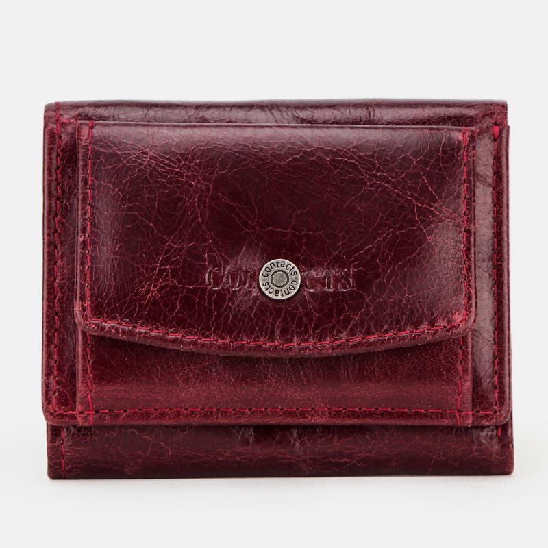 Genuine Leather RFID Anti-theft Small Wallet