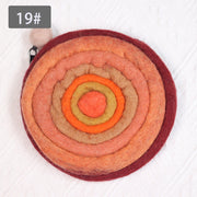 Round Coin Purse For Women Cute Wool Felt Clutch
