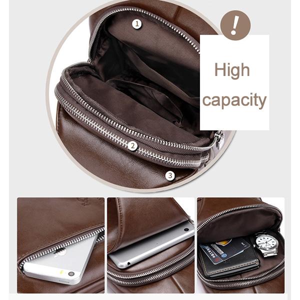 Limited Stock: Anti-theft Double Compartment PU Leather Sling Bag