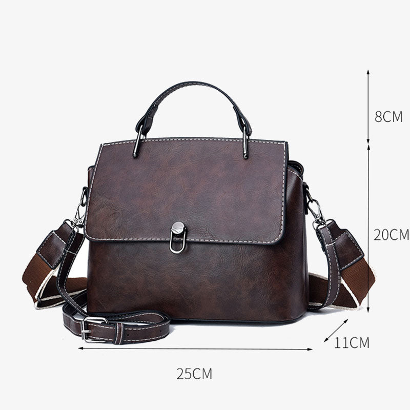 Double Strap Handbag Retro Minimalist Cross Body Bag For Women