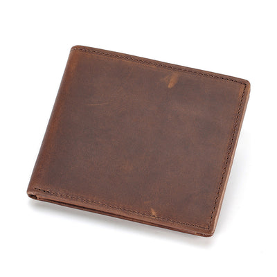 Horizontal Leather Wallet For Men RFID Multi Card Purse