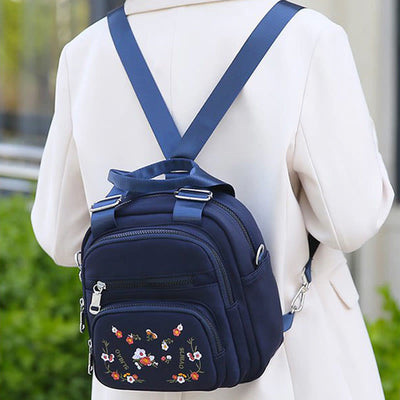 <Shipped within 24 hours> Embroidery Floral Backpack Daypack Crossbody Bag