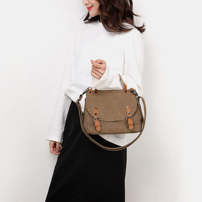 Canvas Large Capacity Vintage Crossbody Bag Handbag