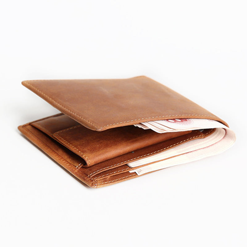 Genuine Leather Casual Bifold Vintage Wallet