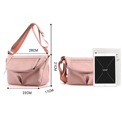 Solid Color Waterproof Casual Crossbody Bag