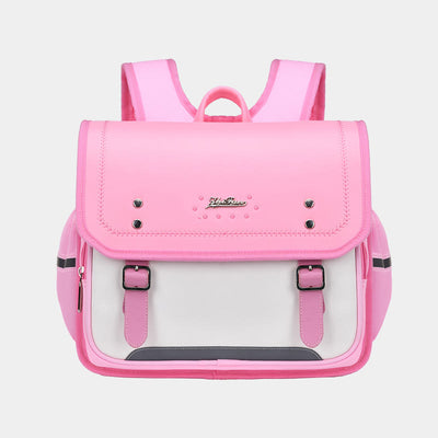 Reflective Girls Boys School Backpack Waterproof Faux Leather Kids Bookbag