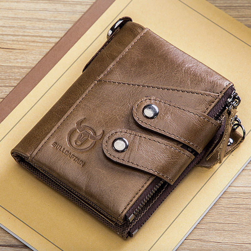 Limited Stock: RFID Genuine Leather Retro Zipper Wallet