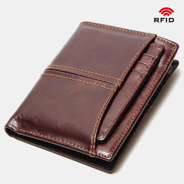 Real Leather RFID Wallet With Removable Card Case