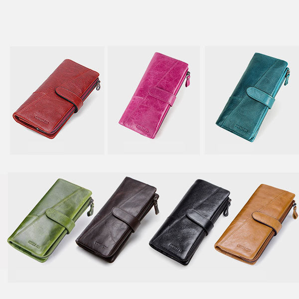 Multi-Card Genuine Leather Wallet