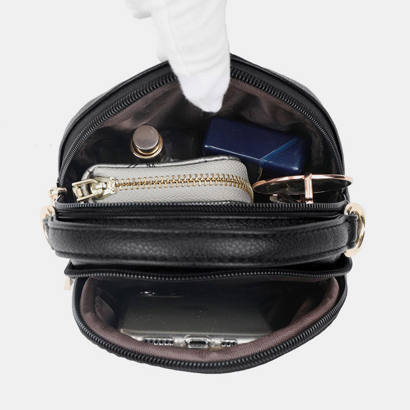 <Shipped within 24 hours> Elegant Solid Phone Bag With Earphone Hole