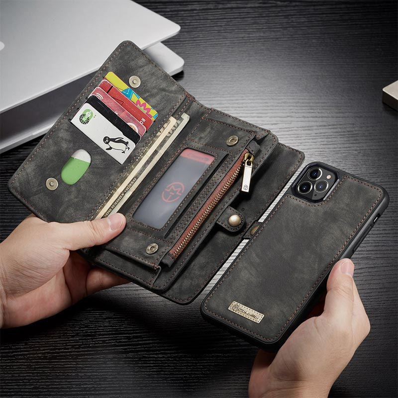 Retro Leather Wallet Phone Bag for iPhone with Multi-Slot