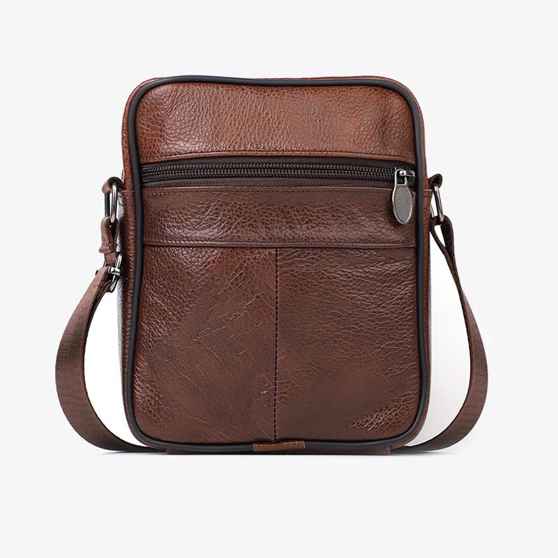 Retro Small Messenger Bag for Men Genuine Leather Shoulder Bag Purses