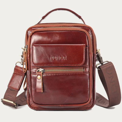 <Shipped within 24 hours> Men Business Portable Leather Crossbody Bag