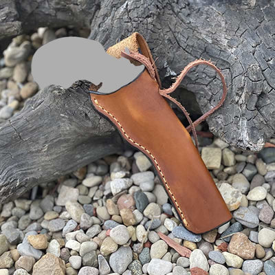 Long Leather Holster For Outdoor Tassel Punk Belt Pouch