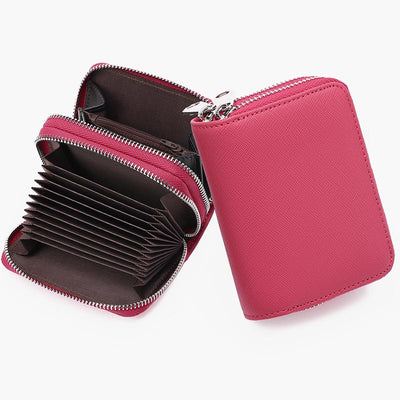 Floral Leather Wallet RFID Accordion Card Bag For Women