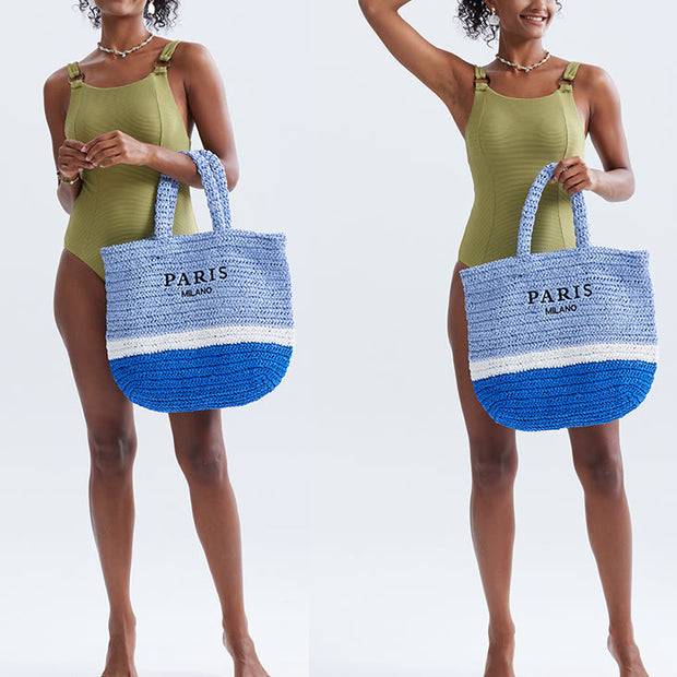 Beach Bag For Women Summer Beach Party Casual Straw Handbag